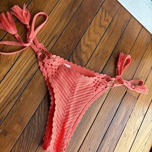 Aerie Coral Crochet Bikini Bottom